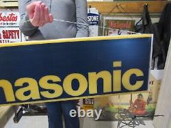 VINTAGE ORIGINAL 1970's LIGHTED PANASONIC DEALER DISPLAY SIGN DOUBLE SIDED SIGN