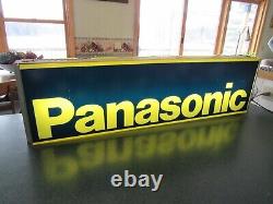 VINTAGE ORIGINAL 1970's LIGHTED PANASONIC DEALER DISPLAY SIGN DOUBLE SIDED SIGN