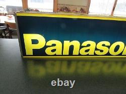 VINTAGE ORIGINAL 1970's LIGHTED PANASONIC DEALER DISPLAY SIGN DOUBLE SIDED SIGN