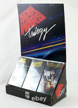 VINTAGE STAR WARS 1988 CBS Fox VHS Video Store Display with SEALED Tapes