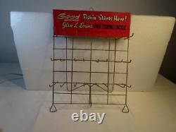 VINTAGE Store Display Sign GLEN L. EVANS FINE FISHING TACKLE VG Caldwell Idaho