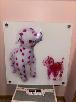 VS PINK Polka Dot & Striped Dog Display sign Nice Size18x18 RARE