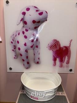 VS PINK Polka Dot & Striped Dog Display sign Nice Size18x18 RARE