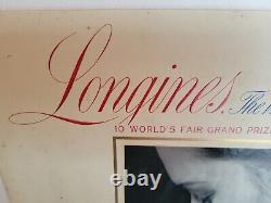 (VTG) 1940s Longines Wristwatch cardboard easel back store display sign