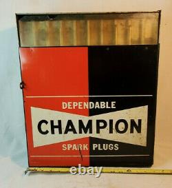 VTG 1960's CHAMPION SPARK PLUG GAS SERVICE STATION STORE DISPLAY CABINET SIGN