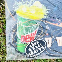 VTG 90's Busta Rhymes Mountain Dew Store Display Double Sided Sign Deadstock