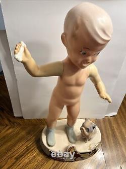 VTG Antique 1940s Buster Brown Store Display Doll Mannequin Advertising Sign