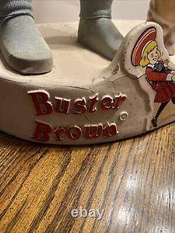 VTG Antique 1940s Buster Brown Store Display Doll Mannequin Advertising Sign