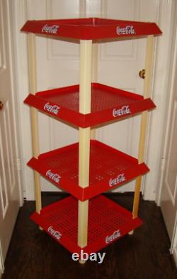 VTG Coca Cola Coke Red 4 Tier Stackable Shelf Advertising Store Display Rack