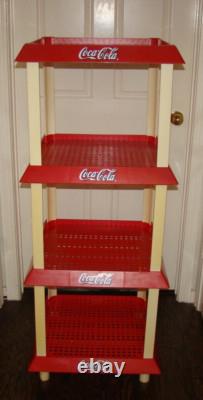 VTG Coca Cola Coke Red 4 Tier Stackable Shelf Advertising Store Display Rack