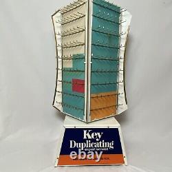 VTG Large 50 60's Color Lite Keys 4 Sided Metal Rotating Store Cabinet Display