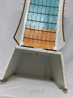 VTG Large 50 60's Color Lite Keys 4 Sided Metal Rotating Store Cabinet Display