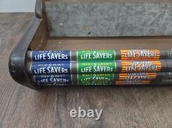 VTG Life Savers 9 Flavor Metal Tin Candy 3 Rack Store Display Sign Advertizing