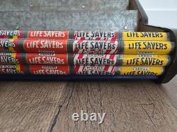 VTG Life Savers 9 Flavor Metal Tin Candy 3 Rack Store Display Sign Advertizing
