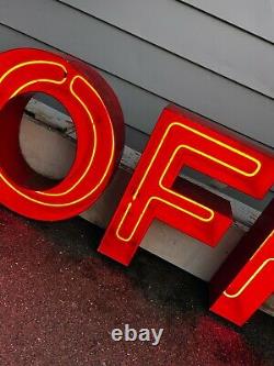 VTG Original 1970s Coffee Shop Neon Sign Red Channel Letters Repurposed RARE