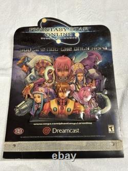 VTG Phantasy Star Online Store Display! Sega Dreamcast 2000 Sign 16x12 Sign