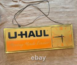 VTG U Haul Store Display Lighted Clock Sign Advertising Moving Made Easier AS IS
