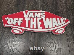 Vans Off The Wall Skateboard Store Display Plastic 3d Sign 16 Inch Red & White