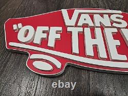 Vans Off The Wall Skateboard Store Display Plastic 3d Sign 16 Inch Red & White