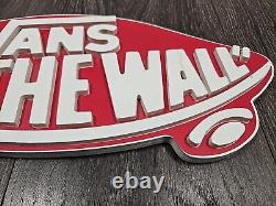 Vans Off The Wall Skateboard Store Display Plastic 3d Sign 16 Inch Red & White