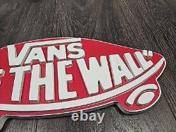 Vans Off The Wall Skateboard Store Display Plastic 3d Sign 16 Inch Red & White