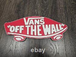 Vans Off The Wall Skateboard Store Display Plastic 3d Sign 16 Inch Red & White