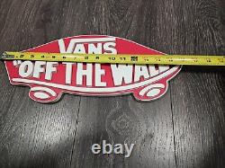 Vans Off The Wall Skateboard Store Display Plastic 3d Sign 16 Inch Red & White