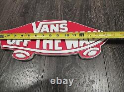 Vans Off The Wall Skateboard Store Display Plastic 3d Sign 16 Inch Red & White