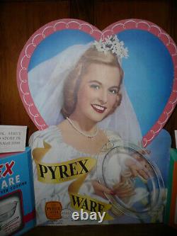 Very Rare 1940's Original Pyrexcardboard Standing Store Display Wi/original Box