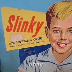 Very Rare Original 1953 Slinky Moving Store Display Vintage Advertisement Sign