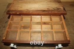 Vintage 1800's Milward's Sewing Needles General Store Display Wood Cabinet Sign