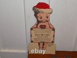 Vintage 1913 Royal Society Kewpies Santa Store Counter Display Sign