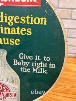 Vintage 1920s Milk of Magensia A. D. S. Advertising Store Display Sign Easelback