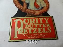 Vintage 1930's Purity Butter Pretzels Advertising Sign-vintage Advertising Sign