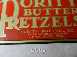 Vintage 1930's Purity Butter Pretzels Advertising Sign-vintage Advertising Sign