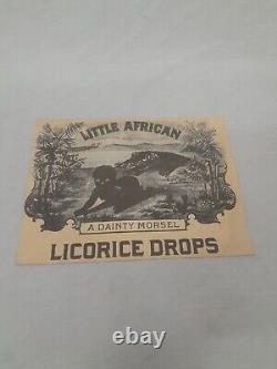 Vintage 1930s Little African Licorice Drops Paper General Store Candy Sign Rare