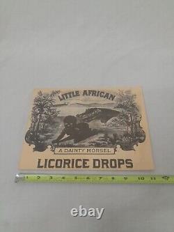 Vintage 1930s Little African Licorice Drops Paper General Store Candy Sign Rare