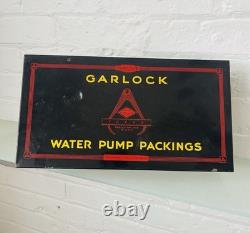Vintage 1930s Metal Garlock Auto Water Pump Packing Store Display Parts Box Sign