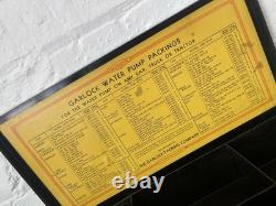 Vintage 1930s Metal Garlock Auto Water Pump Packing Store Display Parts Box Sign