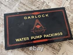 Vintage 1930s Metal Garlock Auto Water Pump Packing Store Display Parts Box Sign