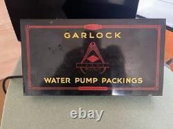 Vintage 1930s Metal Garlock Auto Water Pump Packing Store Display Parts Box Sign