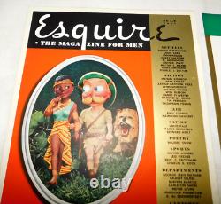 Vintage 1937 Esquire Magazine Store Display Poster Sign Advertisements