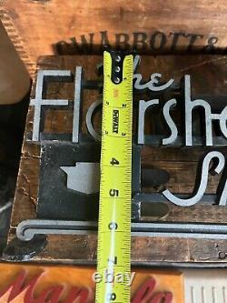 Vintage 1940s-50s Florsheim Shoe Cast Aluminum Advertising Sign