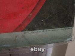 Vintage 1942 Coca Cola Cardboard Store Display Sign
