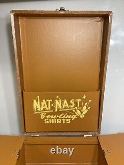 Vintage 1946 NAT NAST Bowling Shirts Advertising Traveling Salesman Display Case