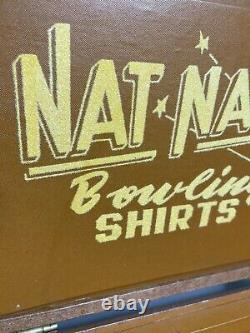 Vintage 1946 NAT NAST Bowling Shirts Advertising Traveling Salesman Display Case