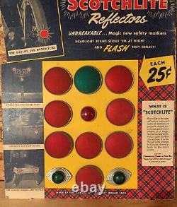 Vintage 1946 Scotchlite Bicycle Reflectors (13.5 X 11 In.) Cardboard Sign