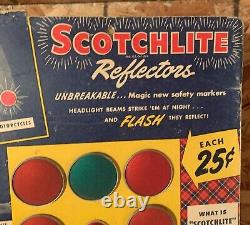 Vintage 1946 Scotchlite Bicycle Reflectors (13.5 X 11 In.) Cardboard Sign