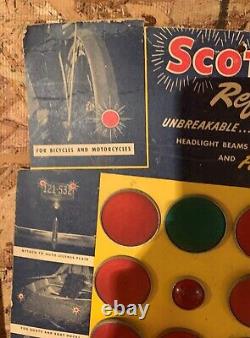 Vintage 1946 Scotchlite Bicycle Reflectors (13.5 X 11 In.) Cardboard Sign