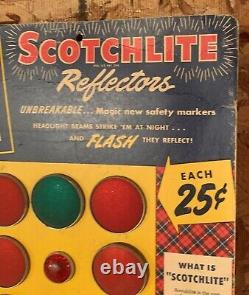 Vintage 1946 Scotchlite Bicycle Reflectors (13.5 X 11 In.) Cardboard Sign